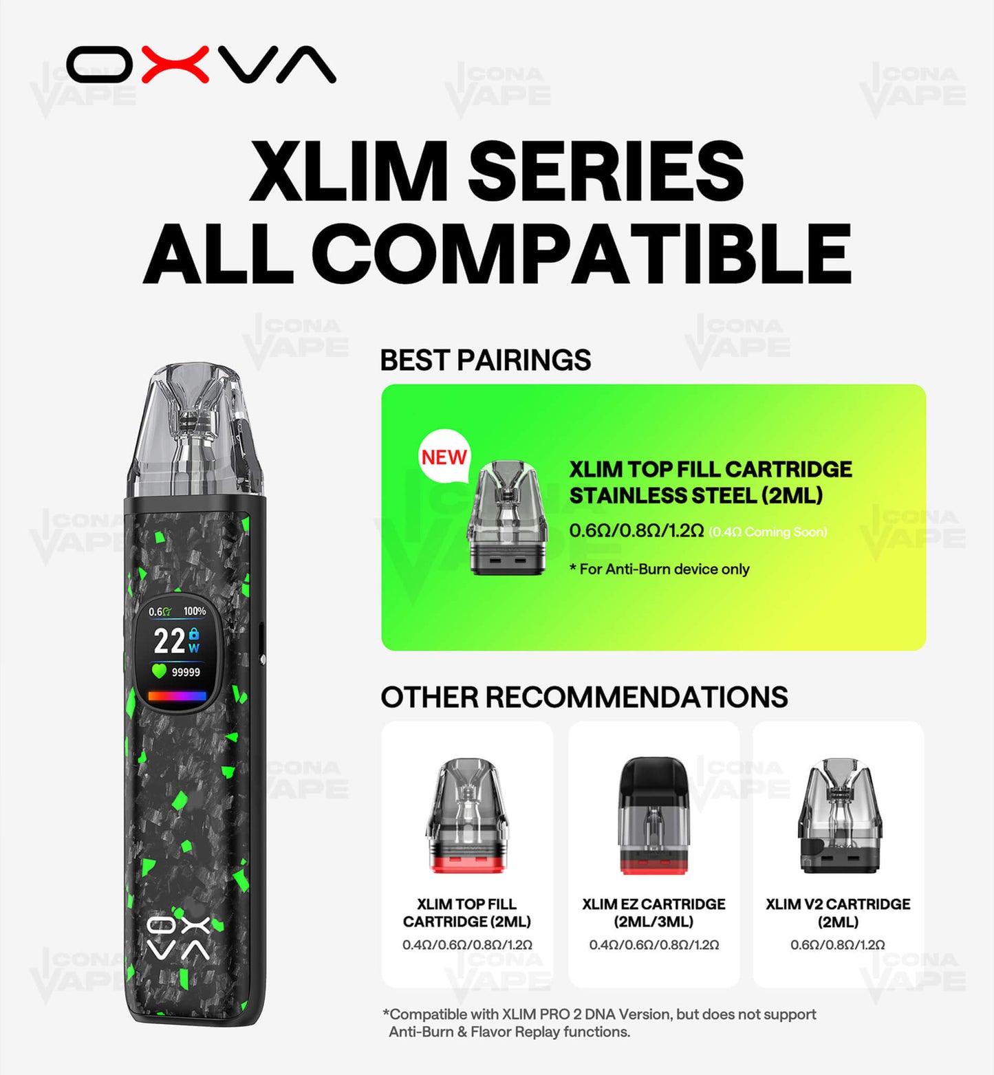 OXVA Xlim Stainless Steel Cartridge – Pack of 3 | Dubai UAE