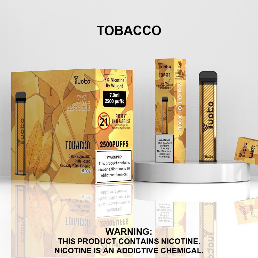 Yuoto XXL Disposable Vape – Tobacco (2500 Puffs)