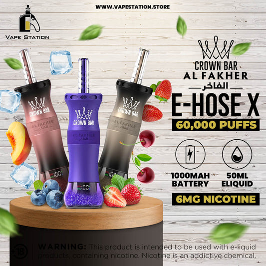 Al Fakher Crown Bar E-Hose X 60,000 Puffs Disposable Vape – 6mg | Dubai UAE