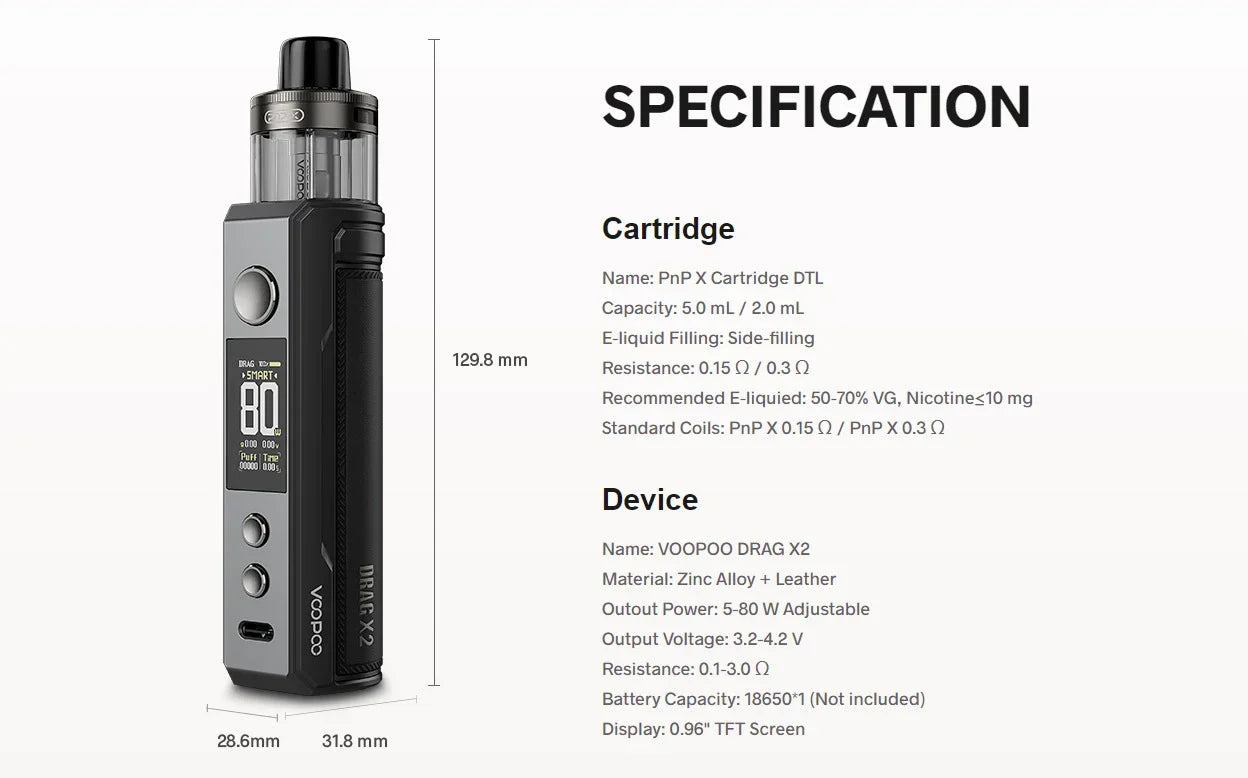Voopoo Drag X2 Pod Mod Kit – 80W | Dubai UAE