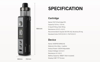 Voopoo Drag X2 Pod Mod Kit – 80W without battery