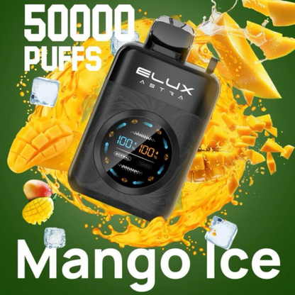 ELUX ASTRA 50K PUFFS DISPOSABLE VAPE (Turbo Mode) Mango Ice UAE Umm Al Quwain