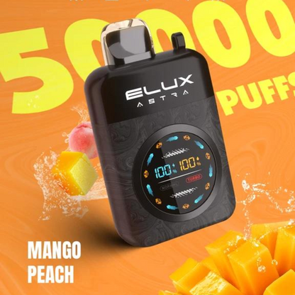 ELUX ASTRA 50K PUFFS DISPOSABLE VAPE (Turbo Mode) Peach Mango UAE Dubai 