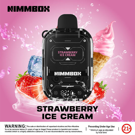 Nimmbox 10000 Puffs – Strawberry Ice Cream Disposable Vape