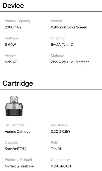 OXVA Vprime 60W Pod Mod Kit | Dubai UAE