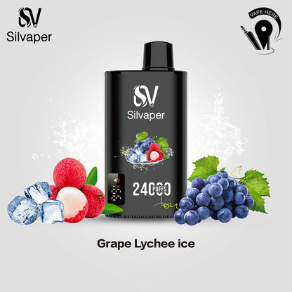 SILVAPER 24000 PUFFS DISPOSABLE VAPE Grape Lychee Ice UAE Fujairah