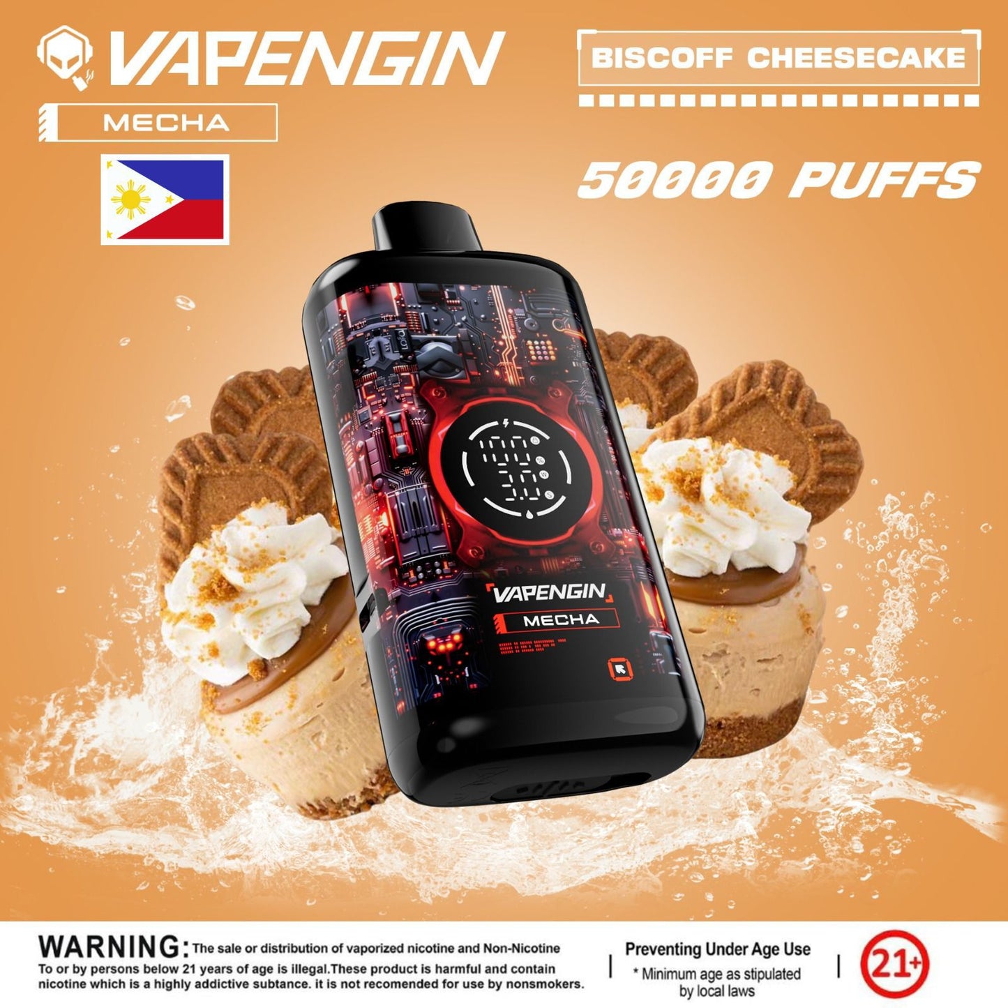 Vapengin Mecha 50000 Puffs – Biscoff Cheesecake Disposable Vape