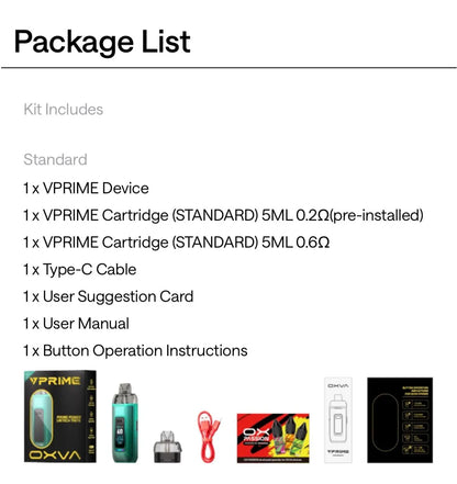 OXVA Vprime 60W Pod Mod Kit | Dubai UAE