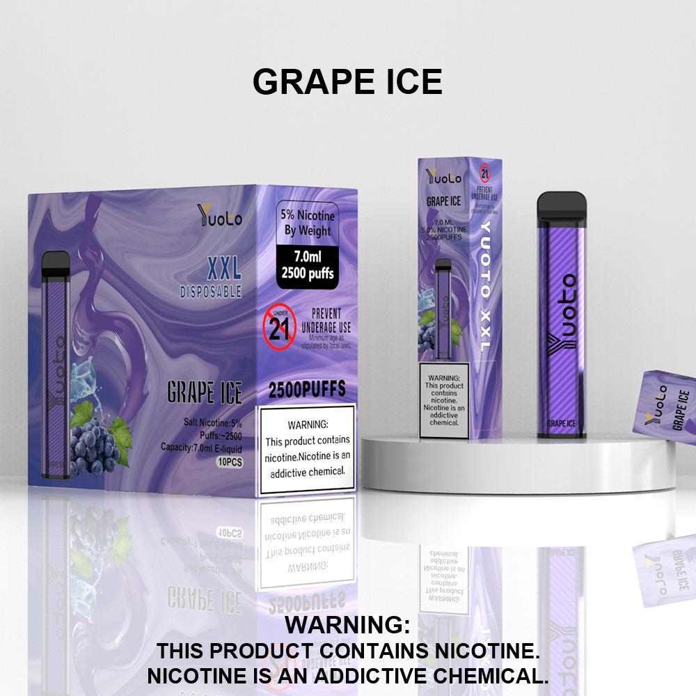 Yuoto XXL Disposable Vape – Grape Ice (2500 Puffs)