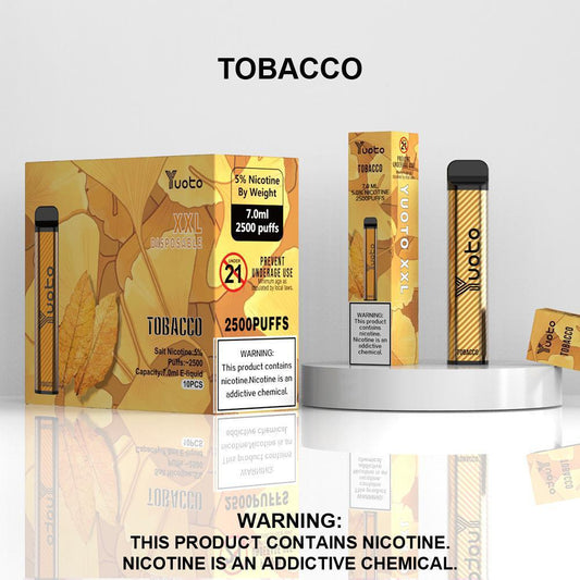 Yuoto XXL Disposable Vape – Tobacco (2500 Puffs)