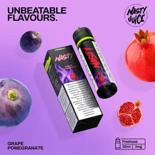 Nasty Grape Pomegranate 50ml Freebase Vape Juice – 3mg | Dubai UAE