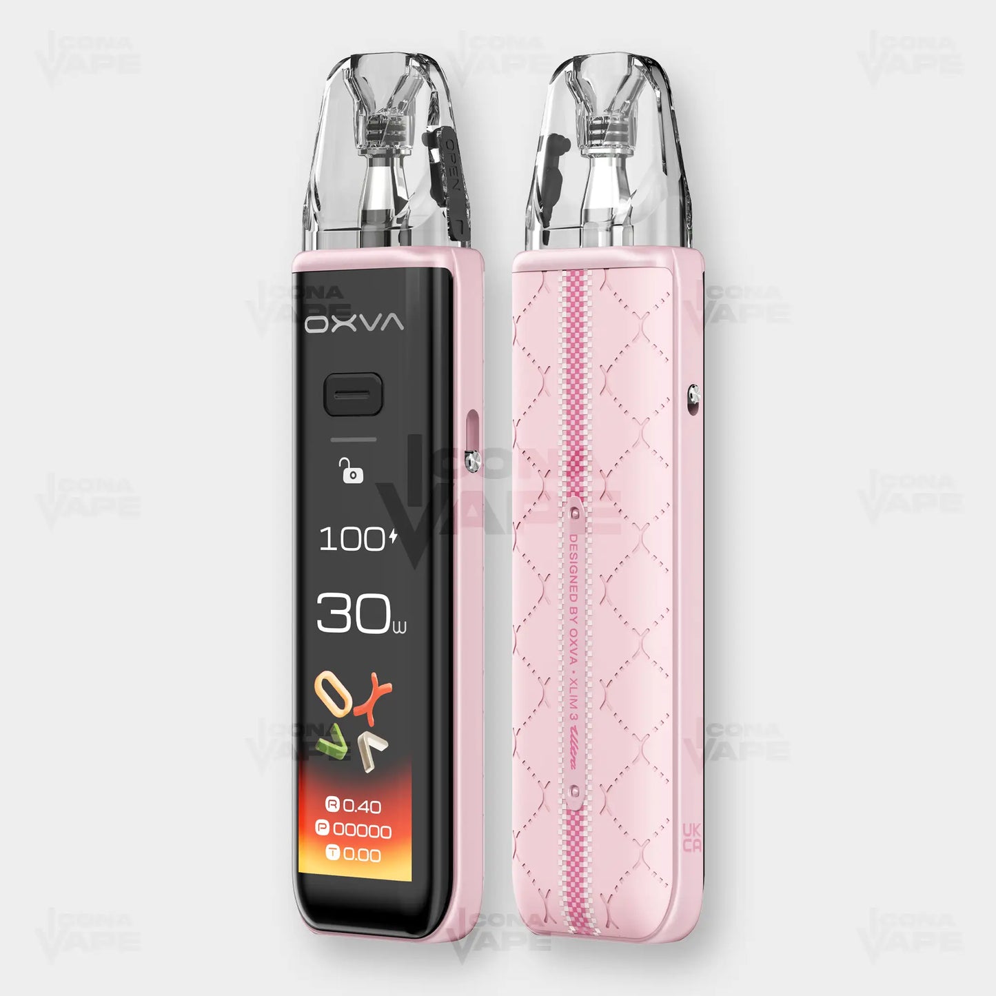 Oxva Xlim 3 Ultra cherry pink pod system front and back trendy textured vape device Pakistan