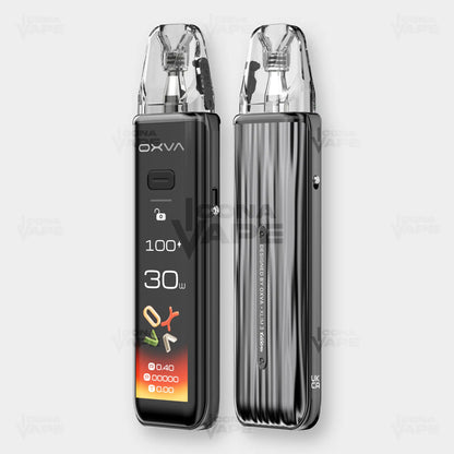 Oxva Xlim 3 Ultra metal gray pod system front and back view sleek metallic vape device Pakistan