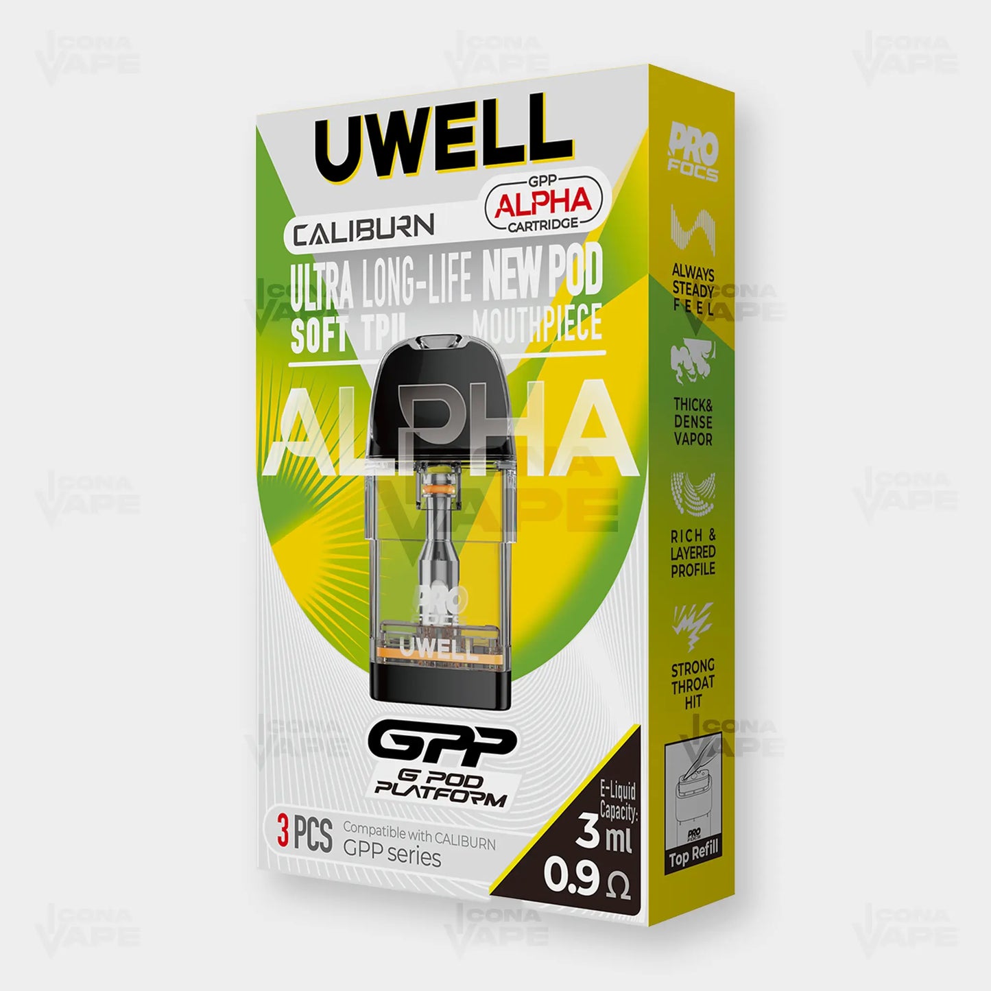 Uwell Caliburn GPP Alpha Cartridge 0.9 Ohm top refill pod Pakistan
