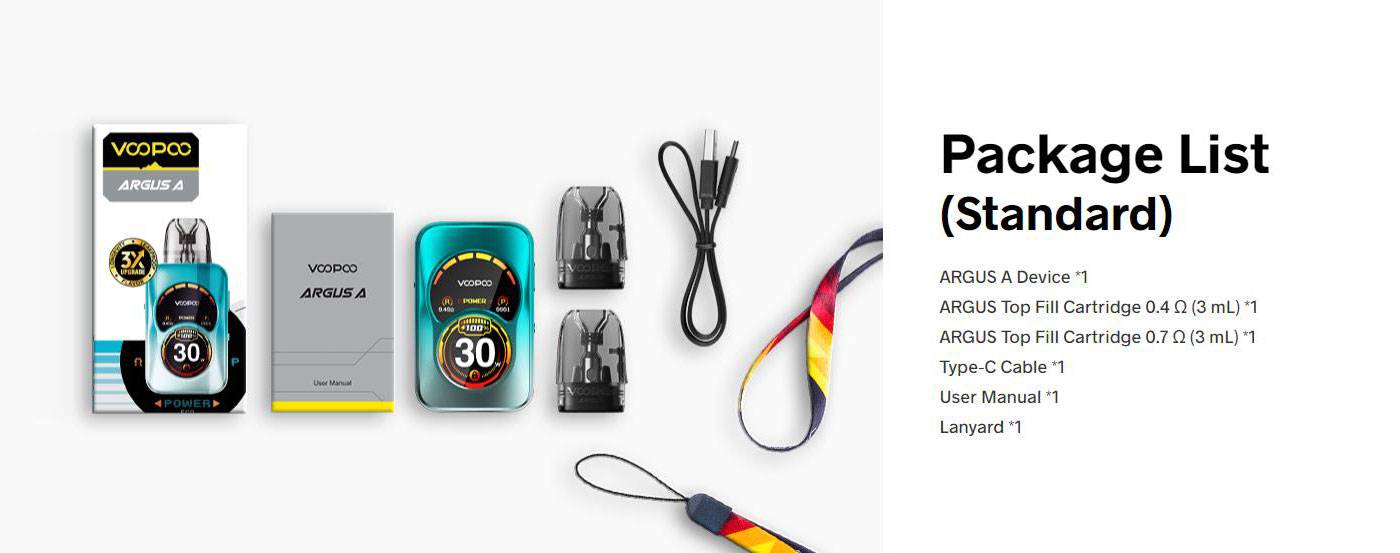 Voopoo Argus A Pod Kit – 30W, 1100mAh | Dubai UAE